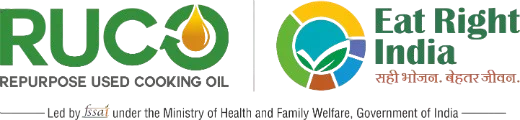 RUCO and FSSAI certified used cooking oil collection badge, India.